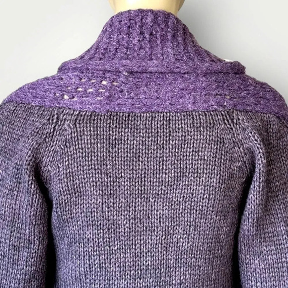 Helen Welsh Vintage Mohair Wool Blend High Side Slit Open Cardigan Size M Purple - Picture 10 of 16